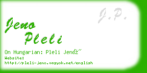 jeno pleli business card